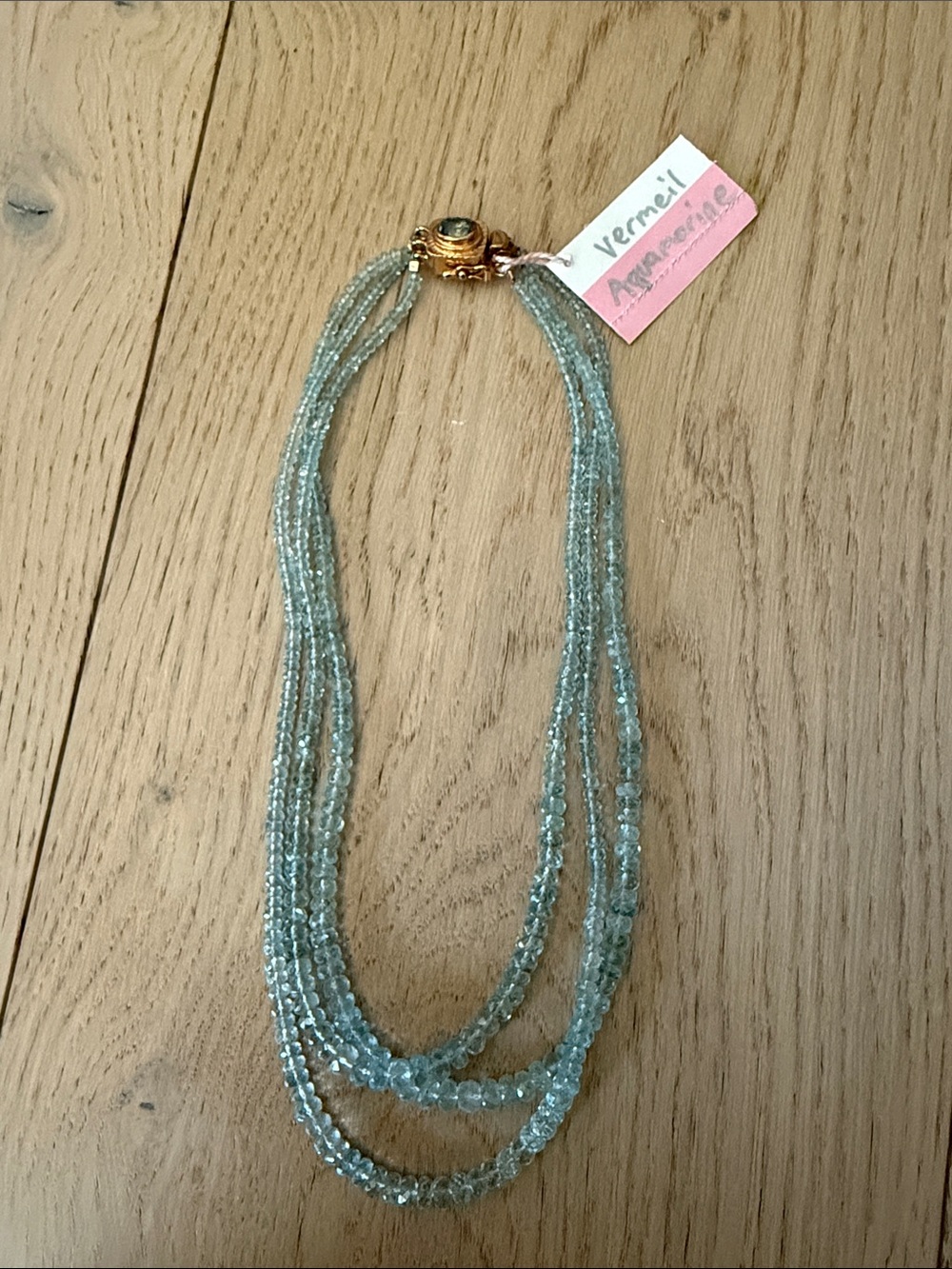 New natural aquamarine necklace